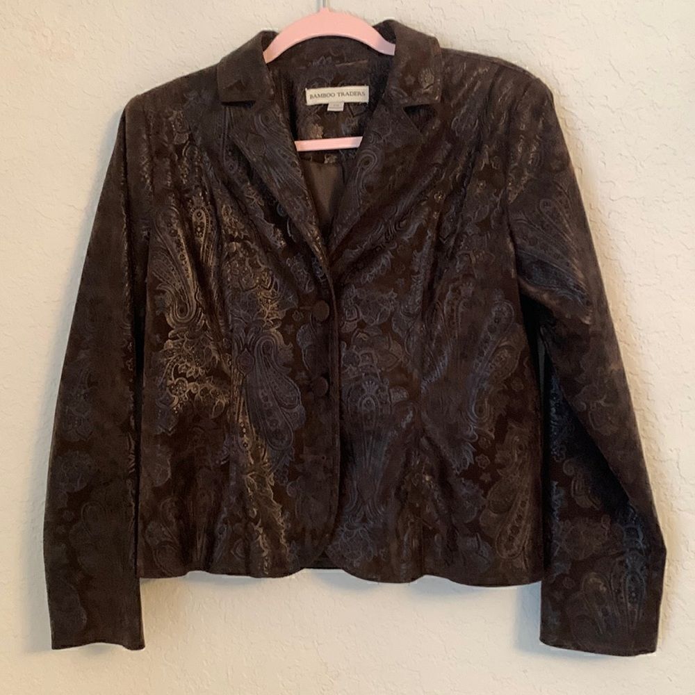 BAMBOO TRADERS Brown Blazer Jacket Size PM